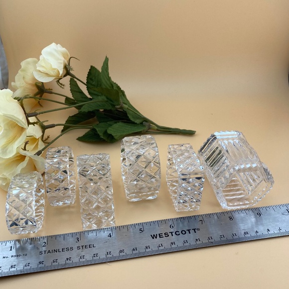 Vintage Crystal & Glass Napkin Rings Variety of 6 - Picture 4 of 4